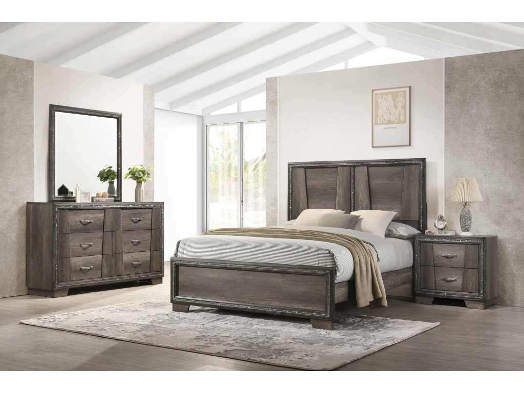 Janine 4-Piece Queen Bedroom Set Grey