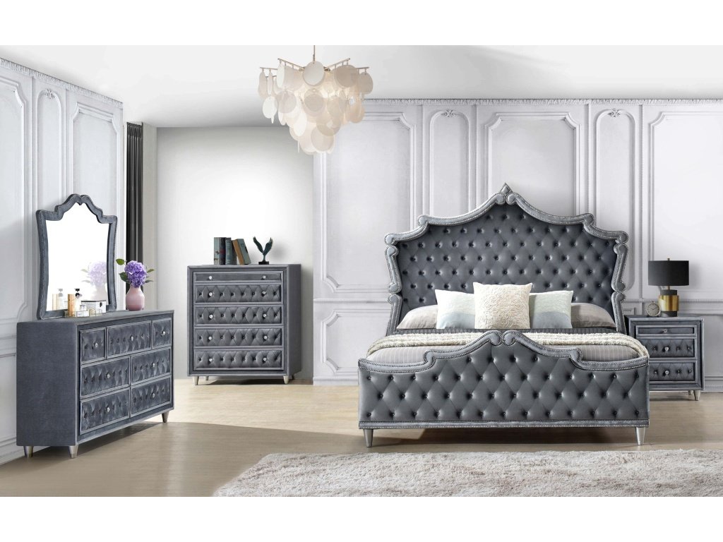 Antonella 5-Piece Queen Bedroom Set Grey