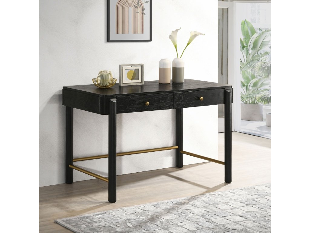 Arini 2-Drawer Vanity Desk Makeup Table Black