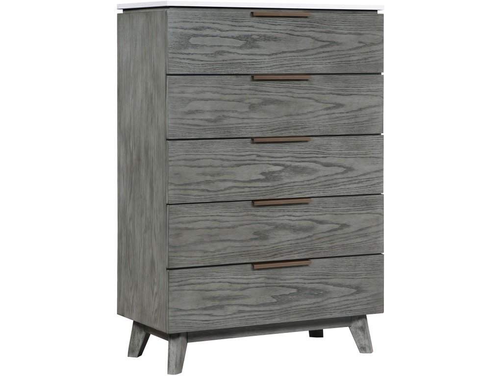 Nathan 5-Drawer Bedroom Chest Grey