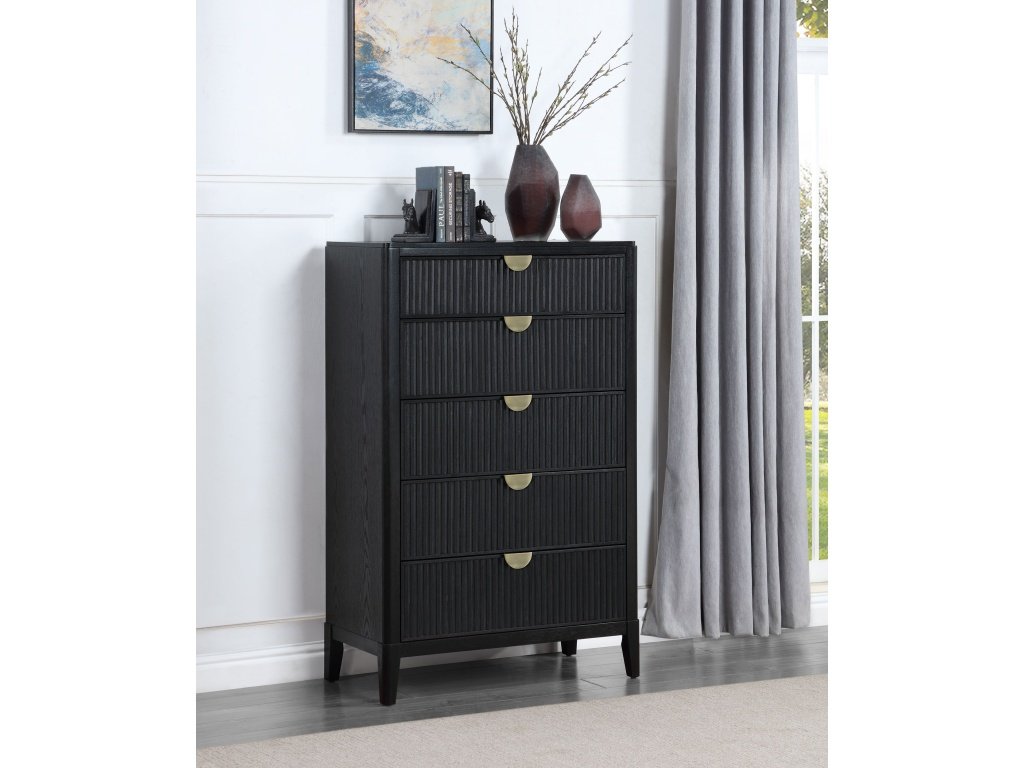 Brookmead 5-Drawer Bedroom Chest Black