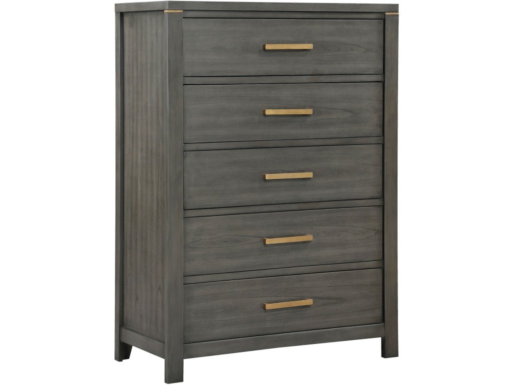 Kieran 5-Drawer Bedroom Chest Grey