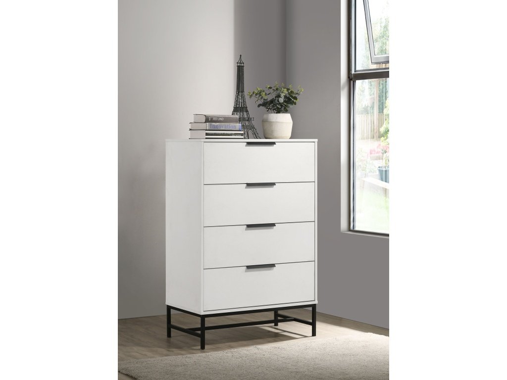 Sonora 4-Drawer Bedroom Chest White