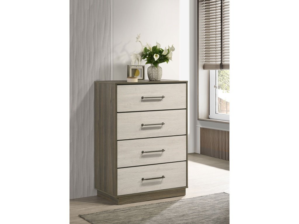 Fenwick 4-Drawer Chest Of Drawers Grey Oak