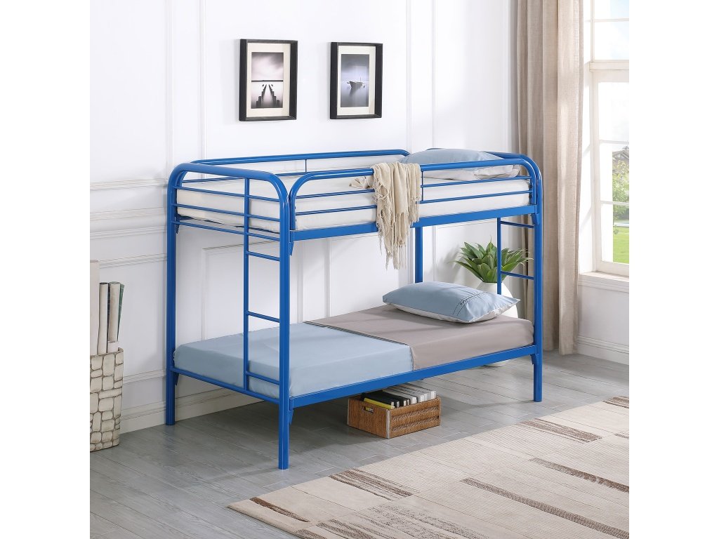 Morgan Metal Twin Over Twin Bunk Bed Blue