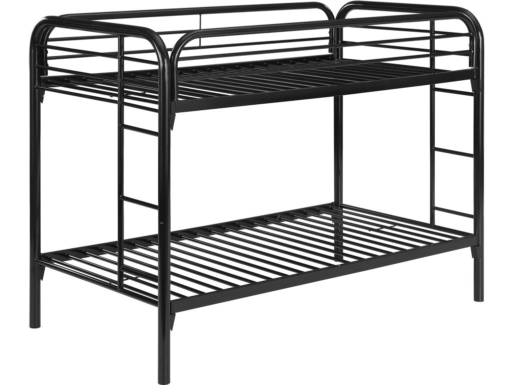 Morgan Metal Twin Over Twin Bunk Bed Black