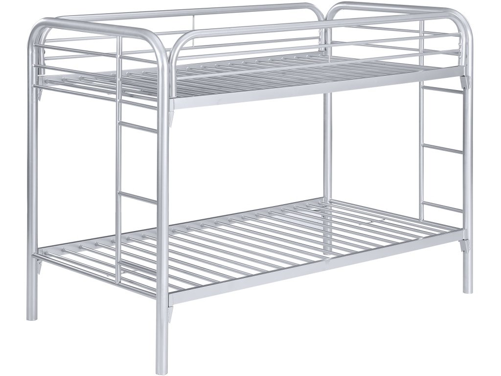 Morgan Metal Twin Over Twin Bunk Bed Silver