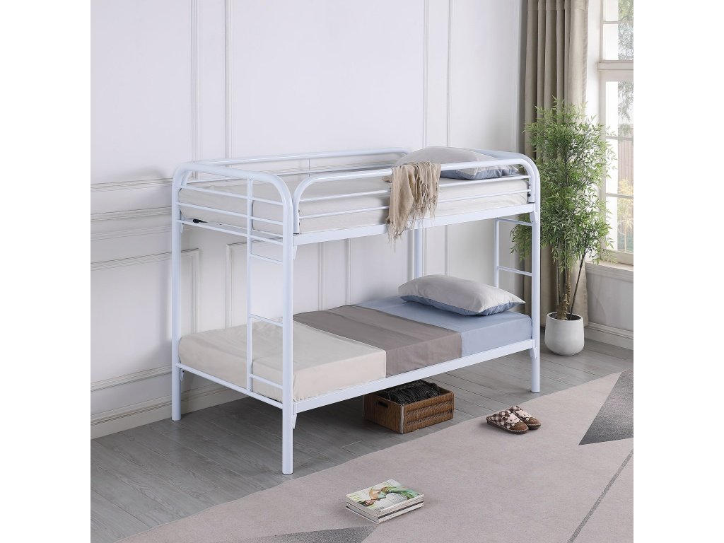 Morgan Metal Twin Over Twin Bunk Bed White