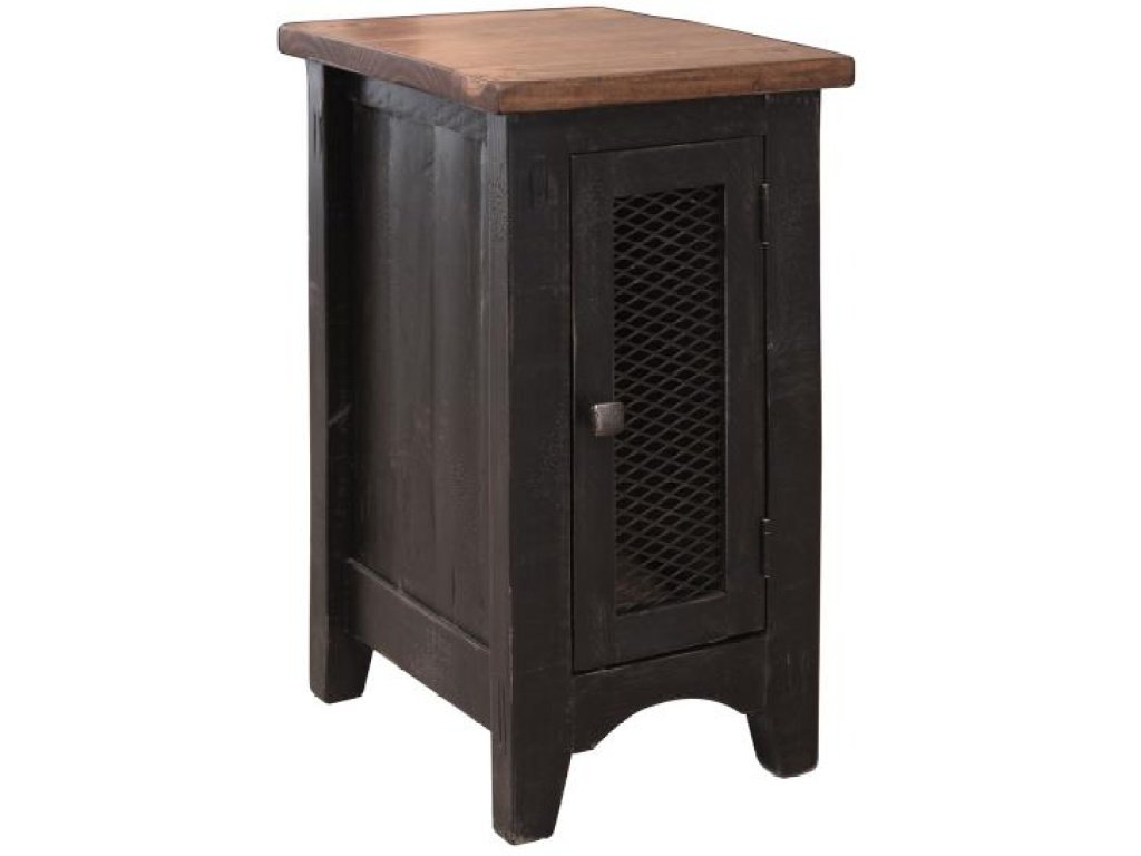 1 Metal Mesh Door Chairside Table