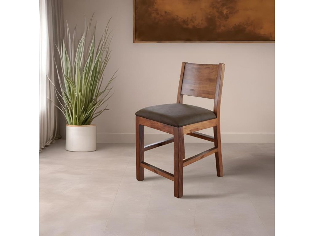 Faux Leather Seat 24" Barstool