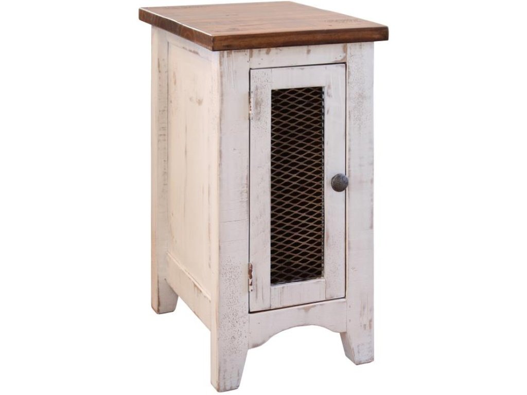 1 Metal Mesh Door Chairside Table