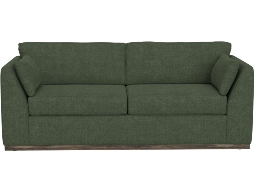 Sofa, Olive Fabric, Wooden Frame 90 x 38-1/2 x 36-1/2