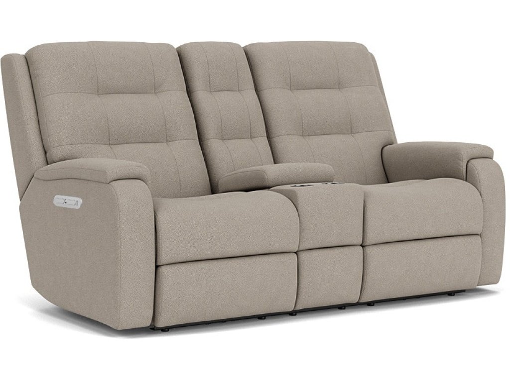 Power Reclining Loveseat With Console And Power Headrests And Lumbar