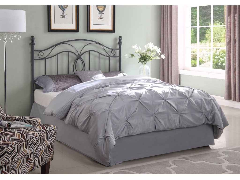 Evan Metal Queen Or Full Open Frame Headboard Dark Grey