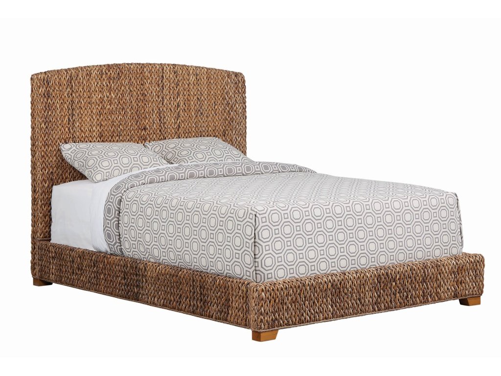 Laughton Banana Leaf Queen Panel Bed Amber