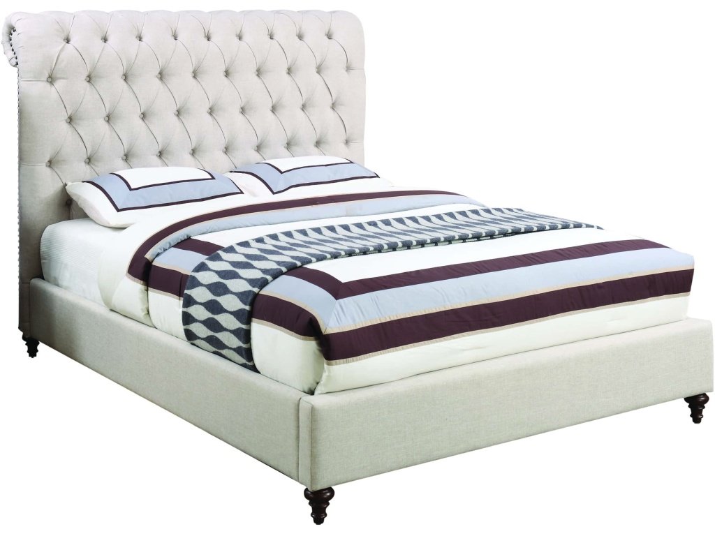 Devon Upholstered Full Panel Bed Beige