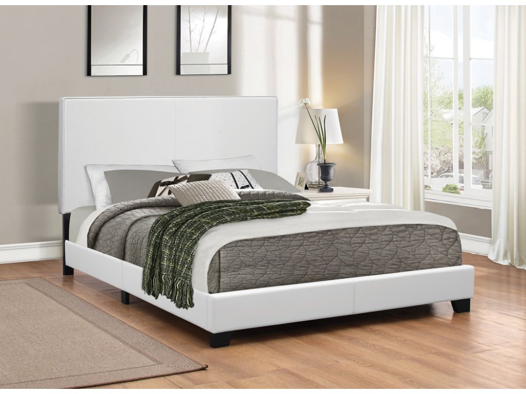 Mauve Queen Upholstered Bed White