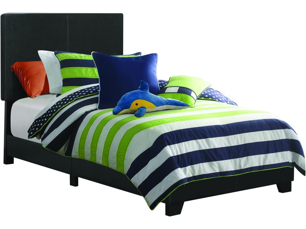 Dorian Upholstered Twin Bed Black