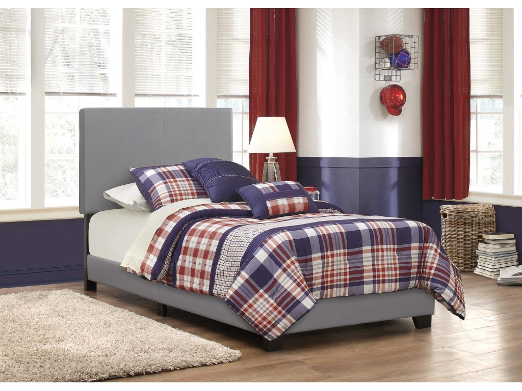 Dorian Upholstered Twin Bed Grey