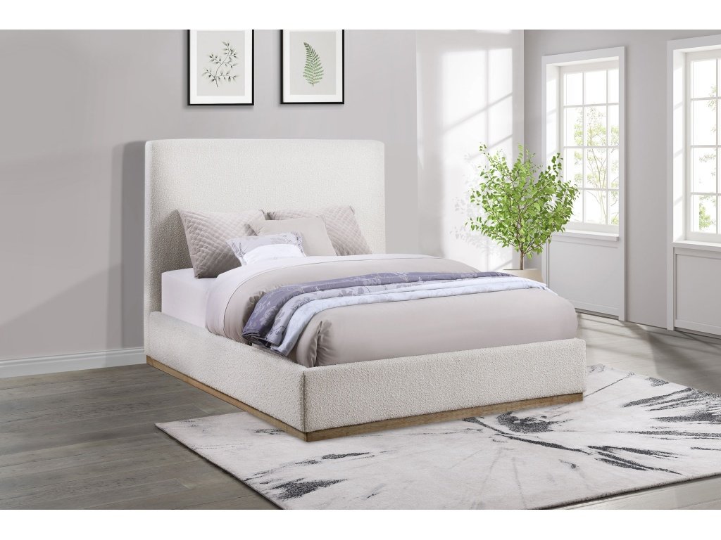 Knox Upholstered Eastern King Platform Bed Cream