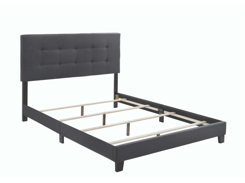 Mapes Tufted Upholstered Queen Bed Charcoal