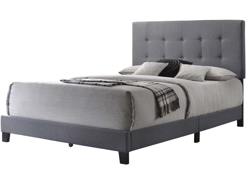 Mapes Tufted Upholstered Full Bed Grey