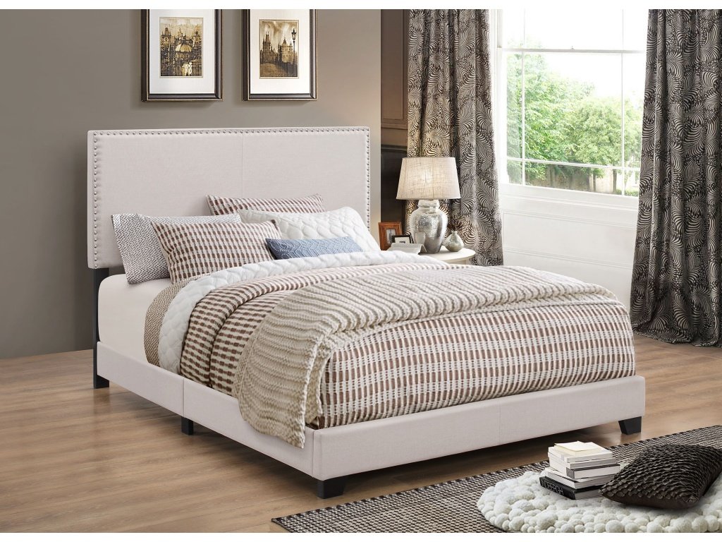 Boyd Upholstered Full Panel Bed Ivory