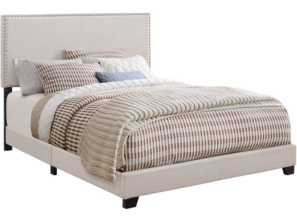 Boyd Upholstered Eastern King Panel Bed Ivory