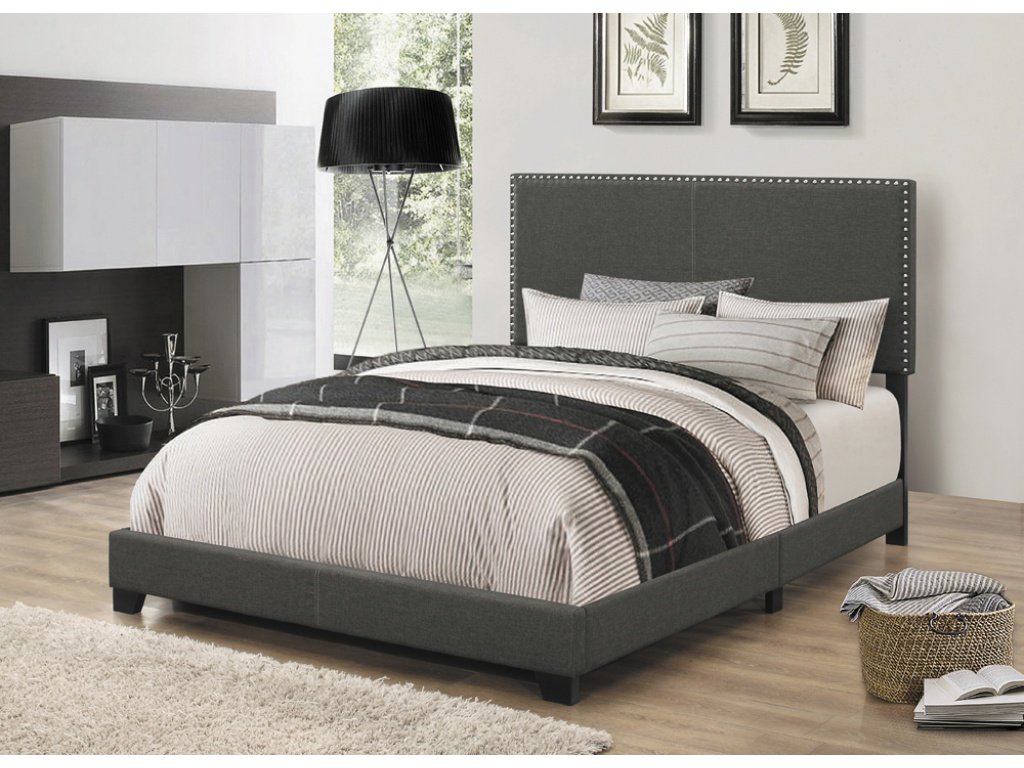 Boyd Upholstered Full Panel Bed Charcoal