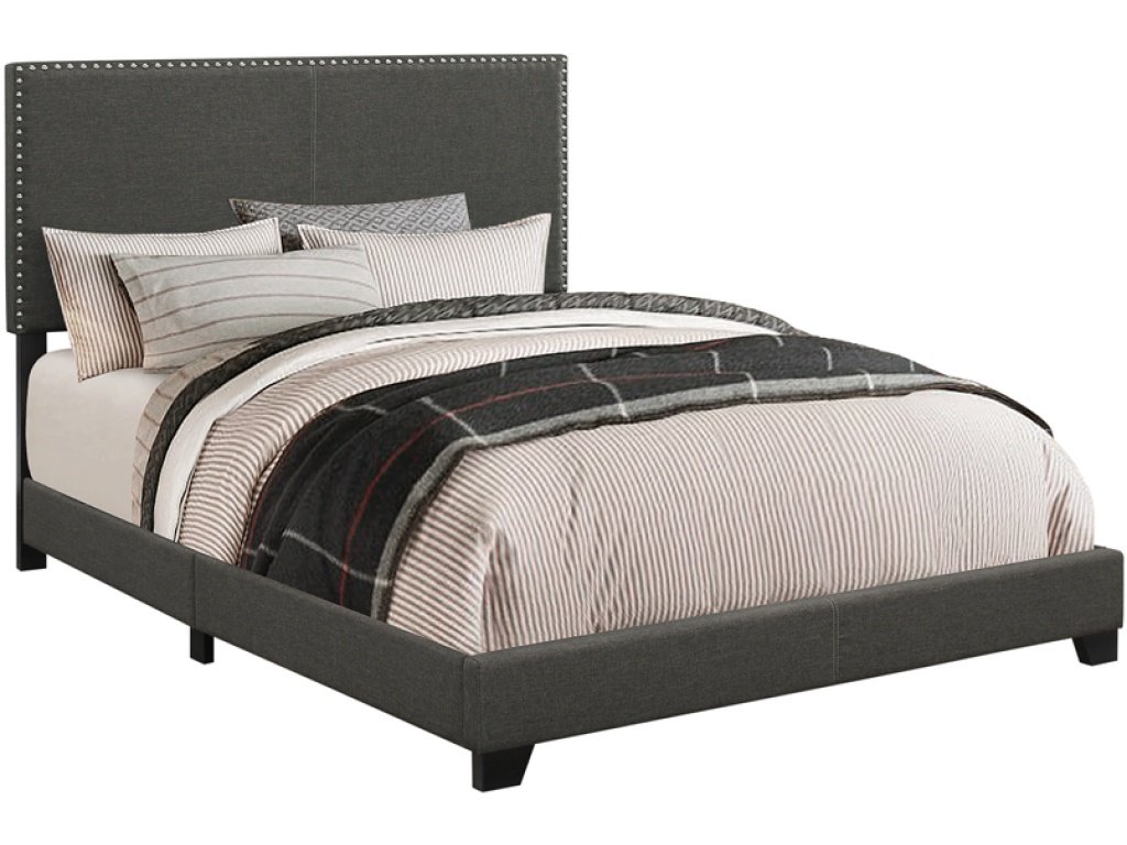 Boyd Upholstered Twin Panel Bed Charcoal