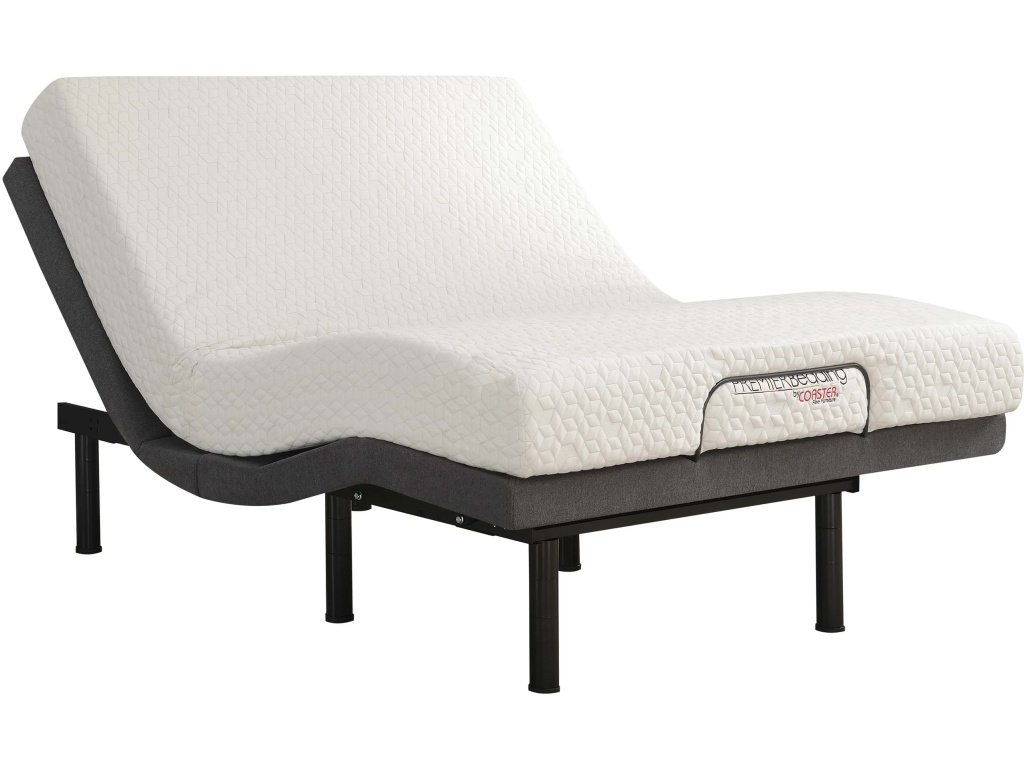 Negan Queen Adjustable Bed Base Grey And Black