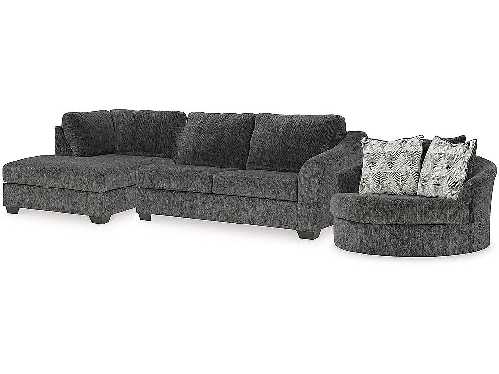 Biddeford 2-Piece Sectional and Oversized Swivel Accent Chair