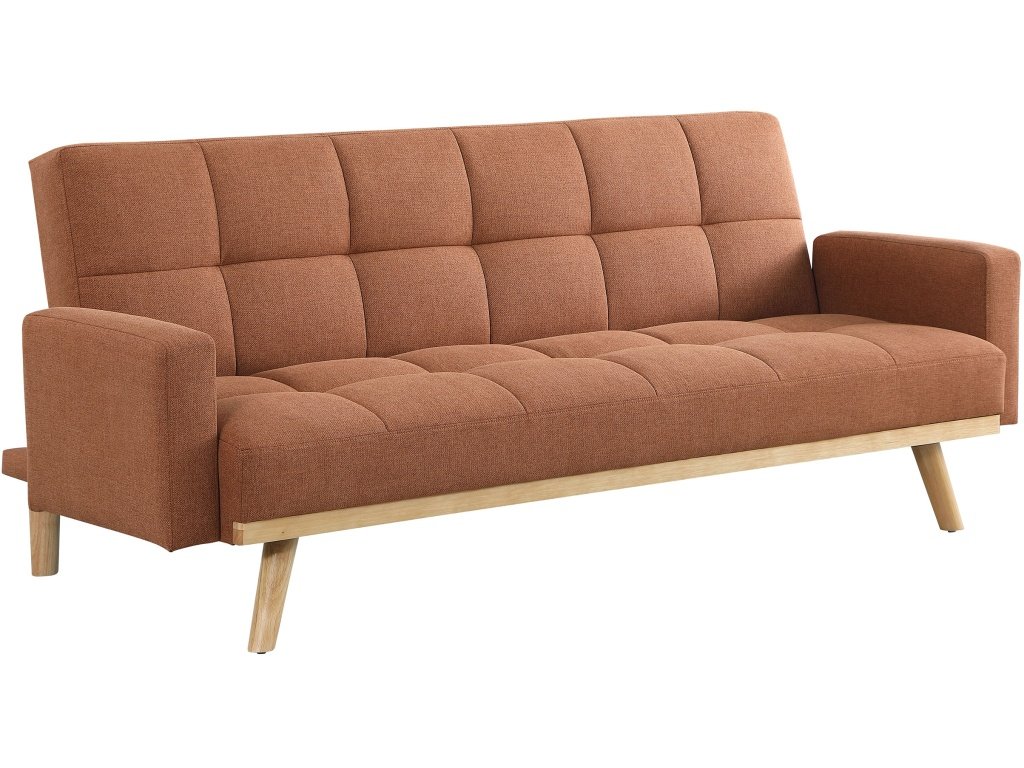 Kourtney Upholstered Tufted Convertible Sofa Bed Terracotta