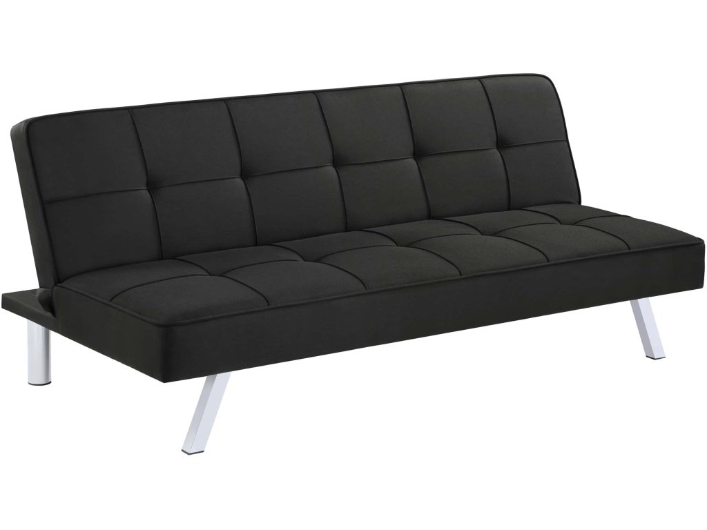 Joel Upholstered Tufted Convertible Sofa Bed Black