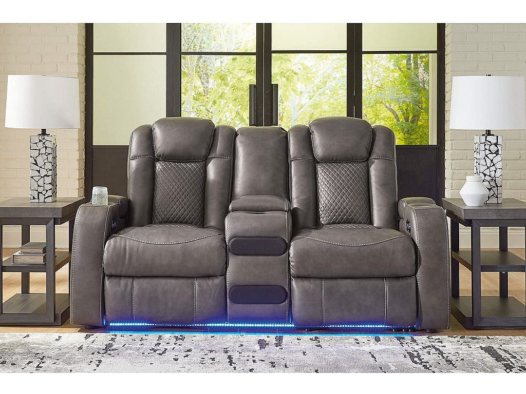 Fyne-Dyme Power Reclining Loveseat with Console