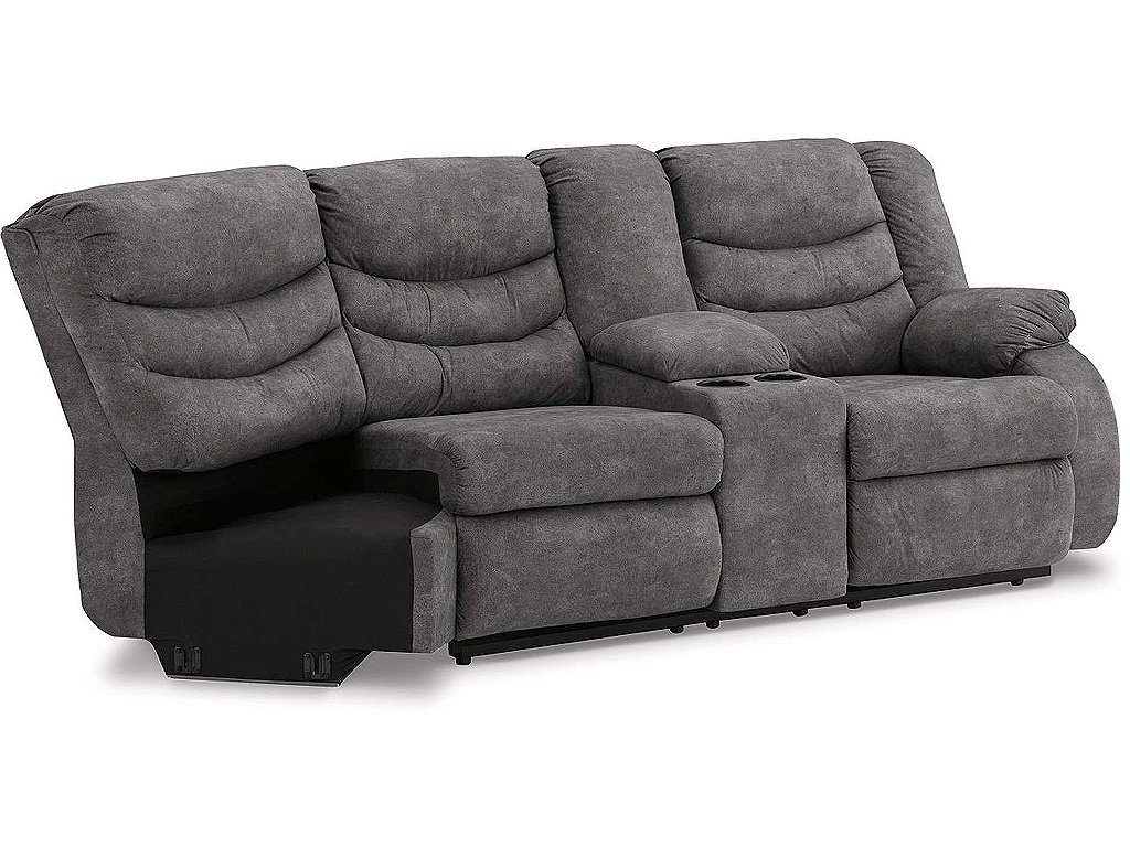 Partymate Right-Arm Facing Reclining Loveseat with Half Wedge Console