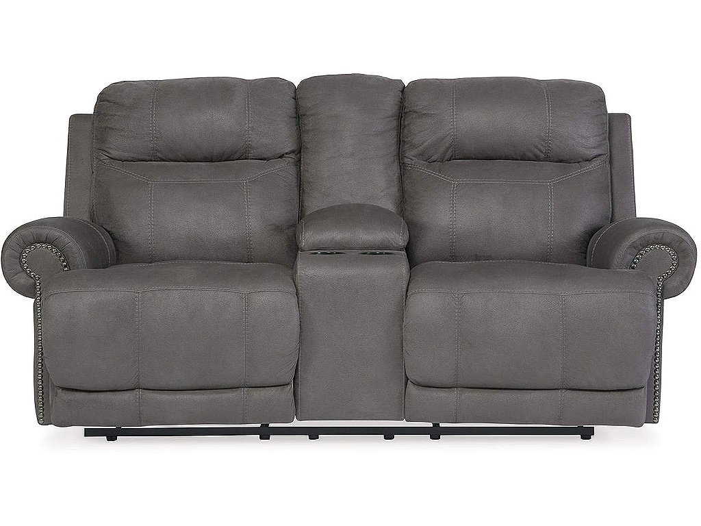 Austere Reclining Loveseat with Console