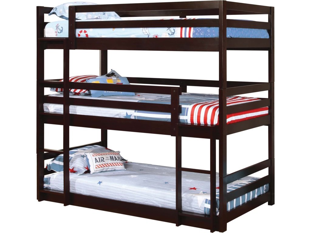 Sandler Twin Triple Bunk Bed Cappuccino