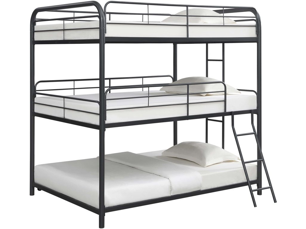 Garner Metal Full Triple Bunk Bed Gunmetal