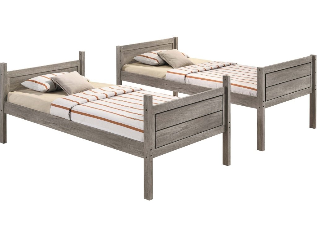 Ryder Wood Twin Over Twin Bunk Bed Weathered Taupe