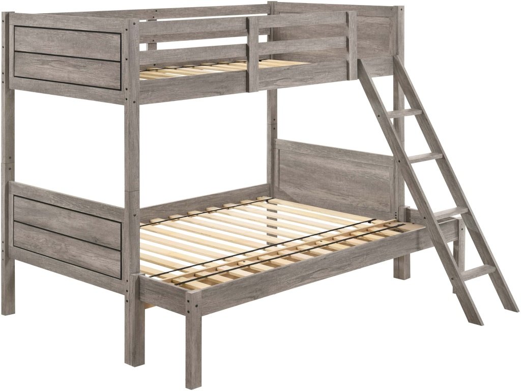 Ryder Wood Twin Over Full Bunk Bed Weathered Taupe