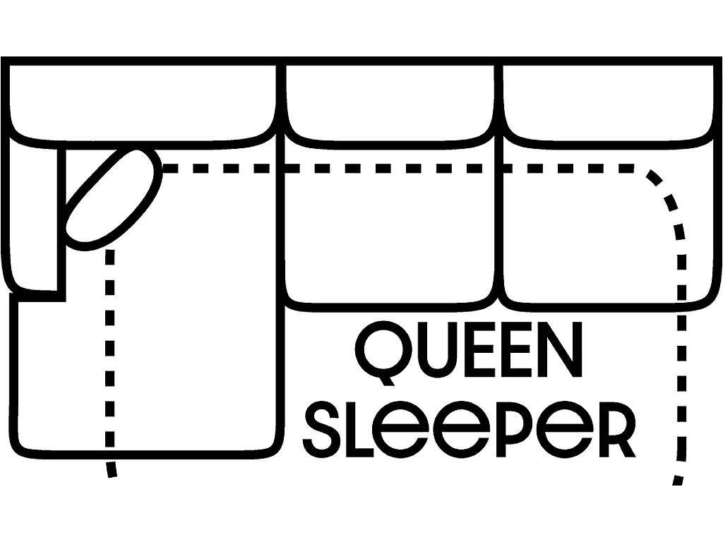 LSF Qn 1 Arm Sleeper Sofa Chse Gel