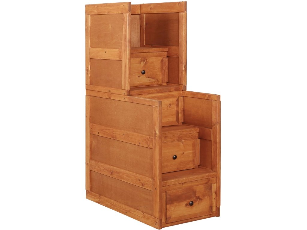 Wrangle Hill 4-Drawer Stairway Chest Amber Wash