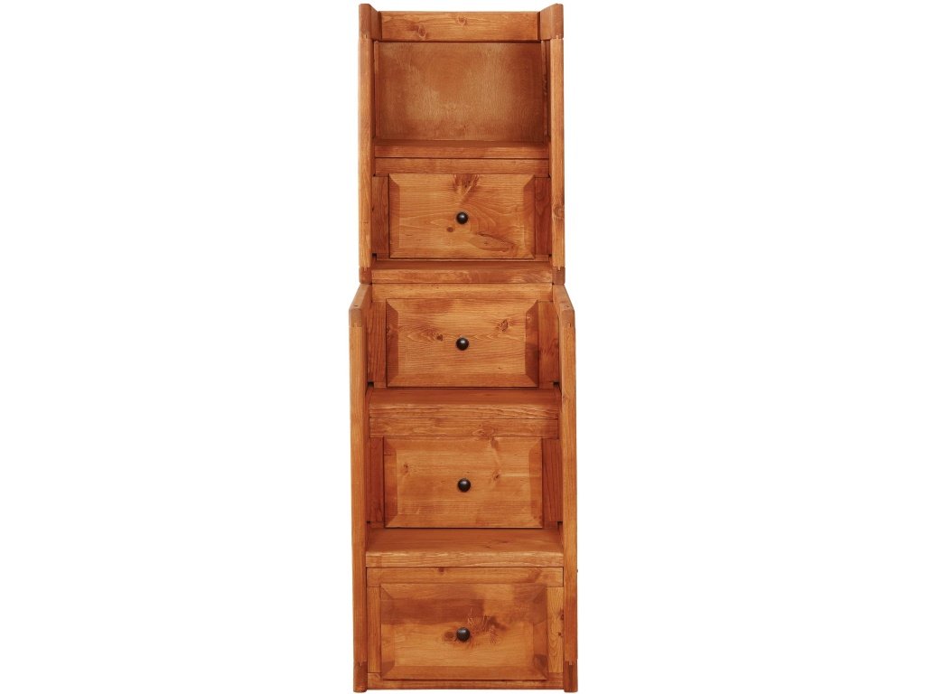 Wrangle Hill 4-Drawer Stairway Chest Amber Wash