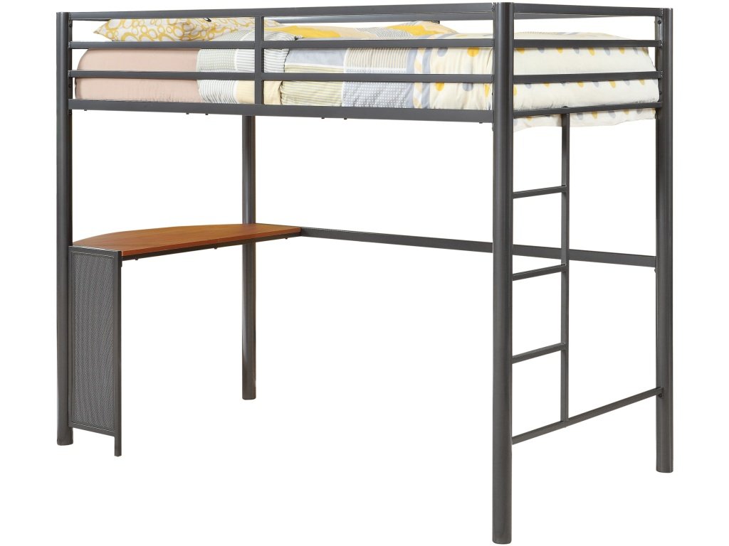 Fisher Twin Workstation Loft Bed Gunmetal