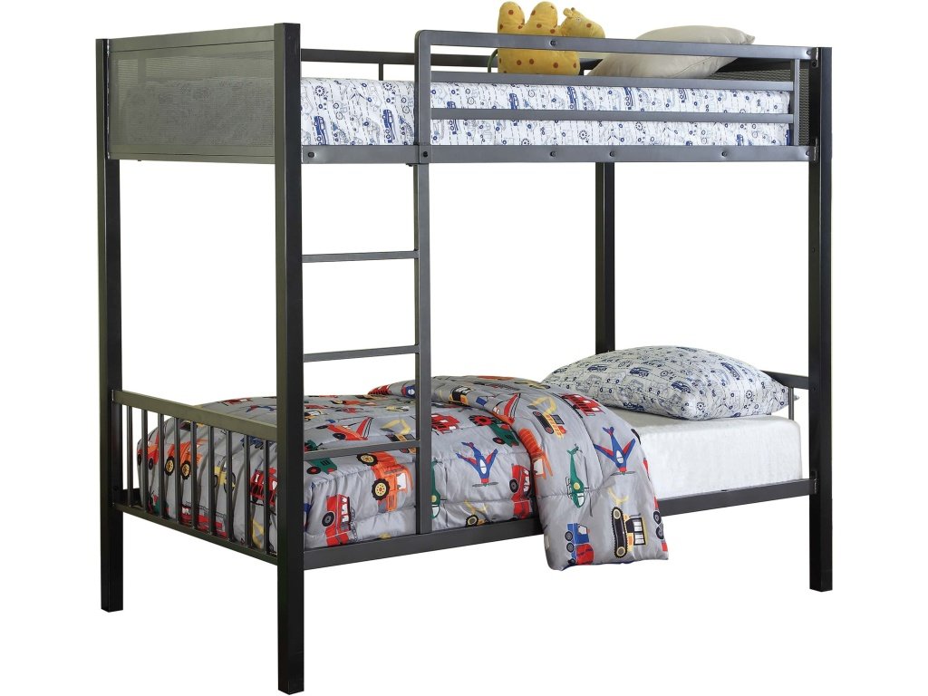 Meyers Twin Over Twin Metal Bunk Bed Black And Gunmetal