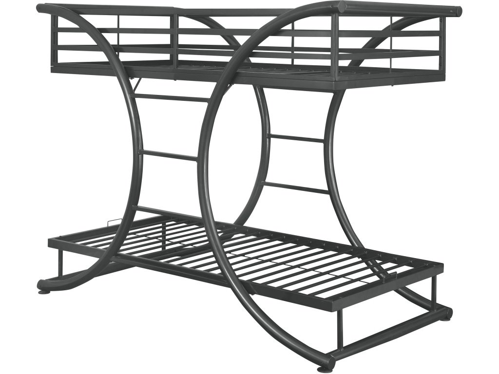 Stephan Metal Twin Over Twin Bunk Bed Gunmetal