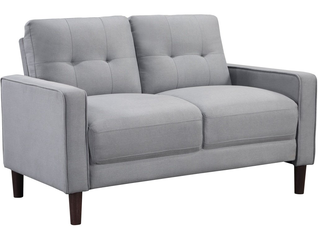 Bowen Upholstered Track Arm Tufted Loveseat Grey