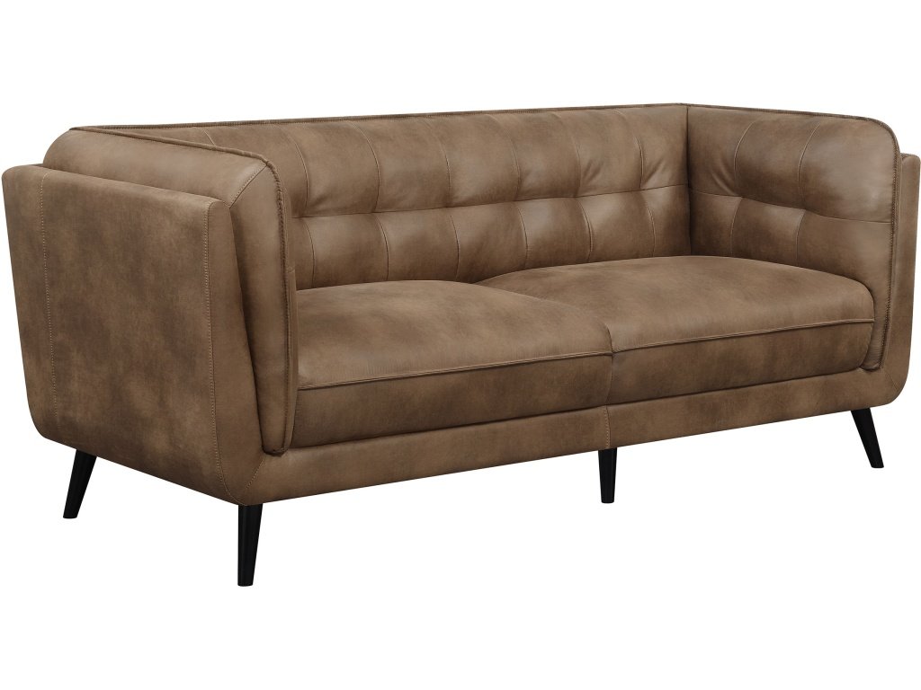 Thatcher Upholstered Button Tufted Sofa Brown