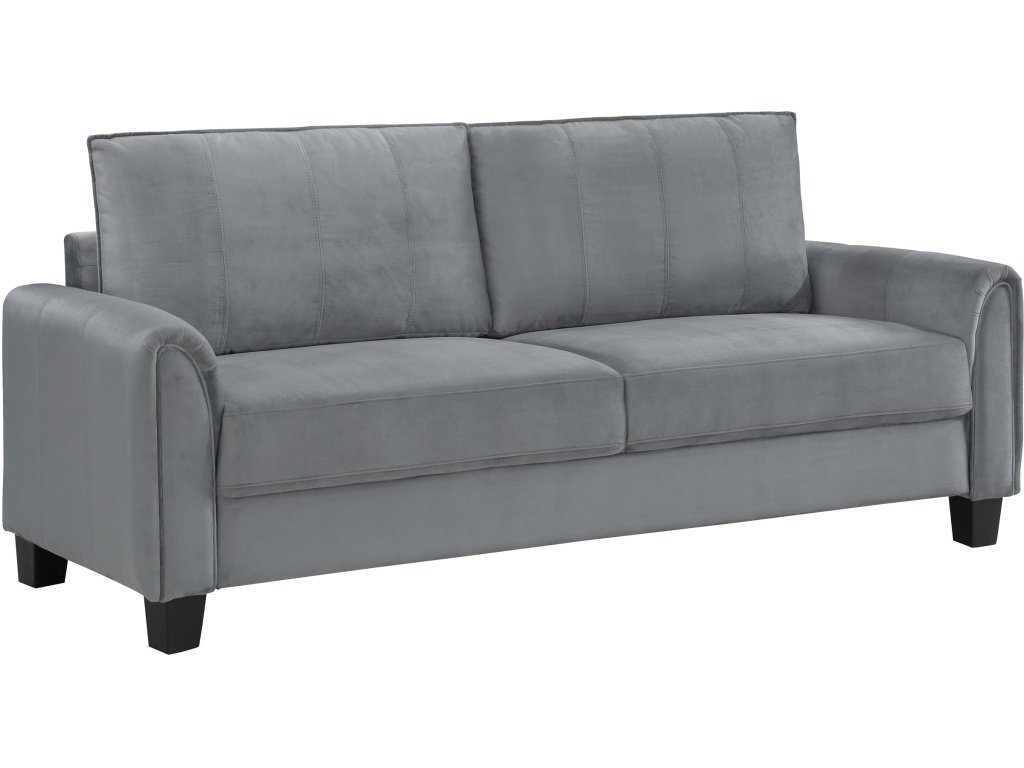 Davis Upholstered Rolled Arm Sofa Grey